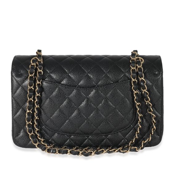 Chanel Black Quilted Caviar Medium Classic Double Flap Bag - Picture 3 of 6